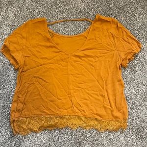 Yellow womens crop top